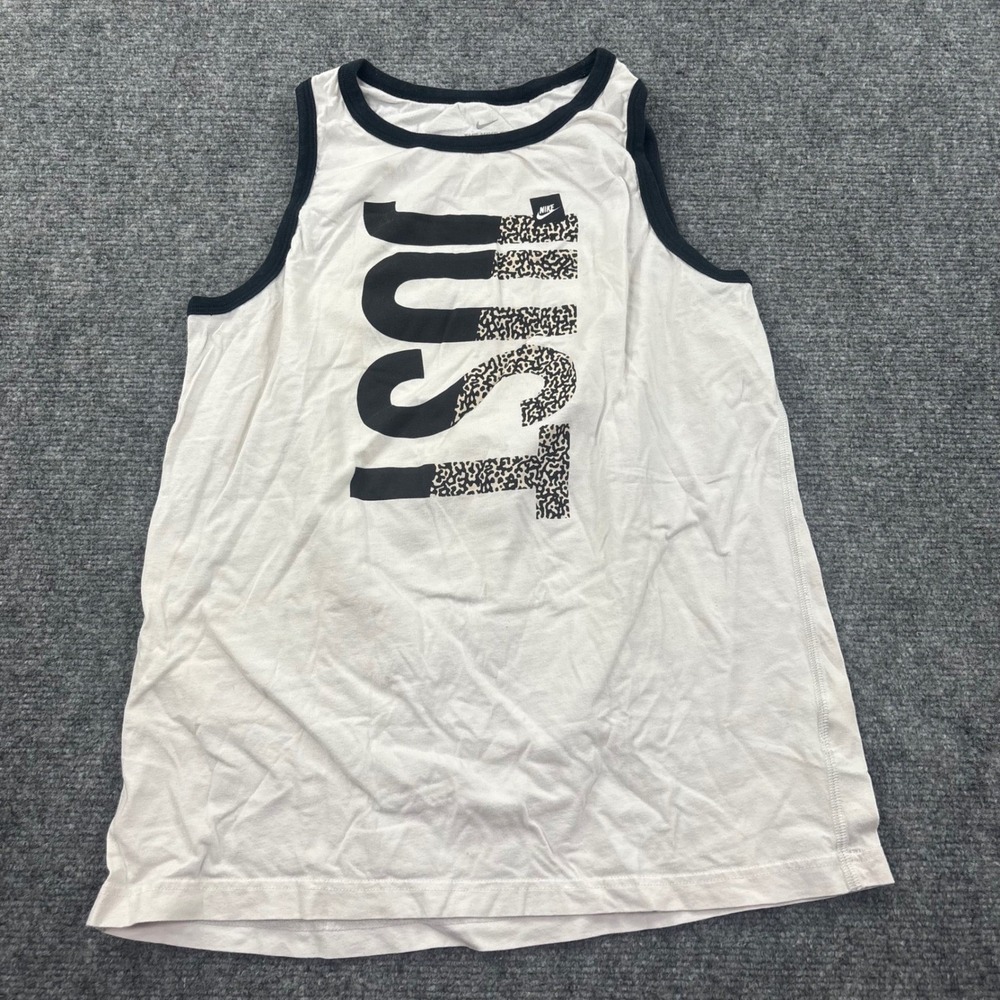 Nike Tank Top Size XL White Just Do It‎ Safari Print Graphic CV2168-100 Kids